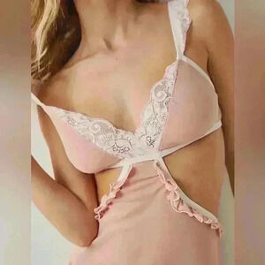 HAH Hot as Hell Key Pink Bodysuit Lace Lingerie Fairy Coquette Cut Out